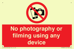No photography or filming using any device